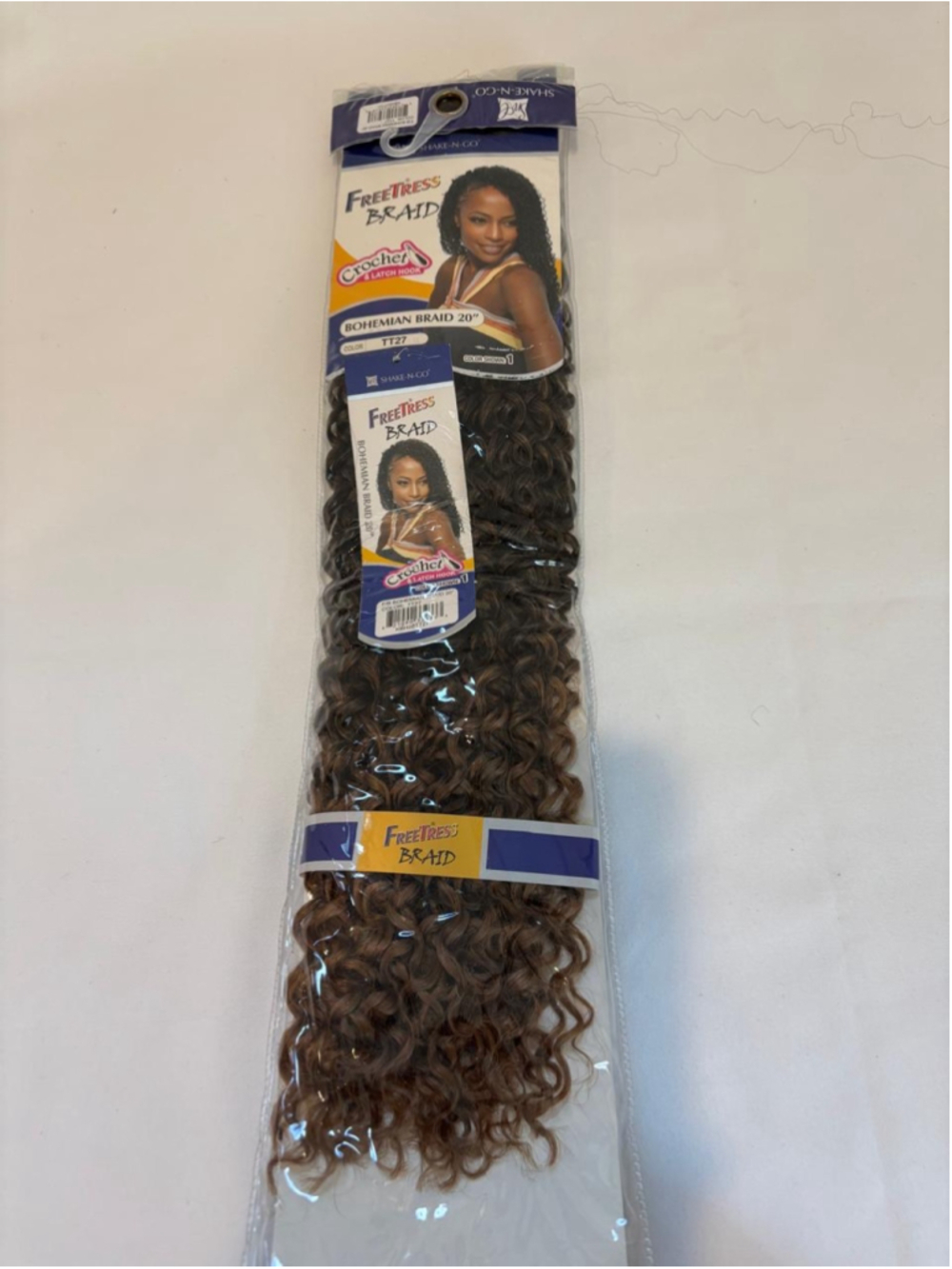Women's Freetress Bohemian Braid 20" Crochet Hair ExtTT27 Brown/Blonde #C174